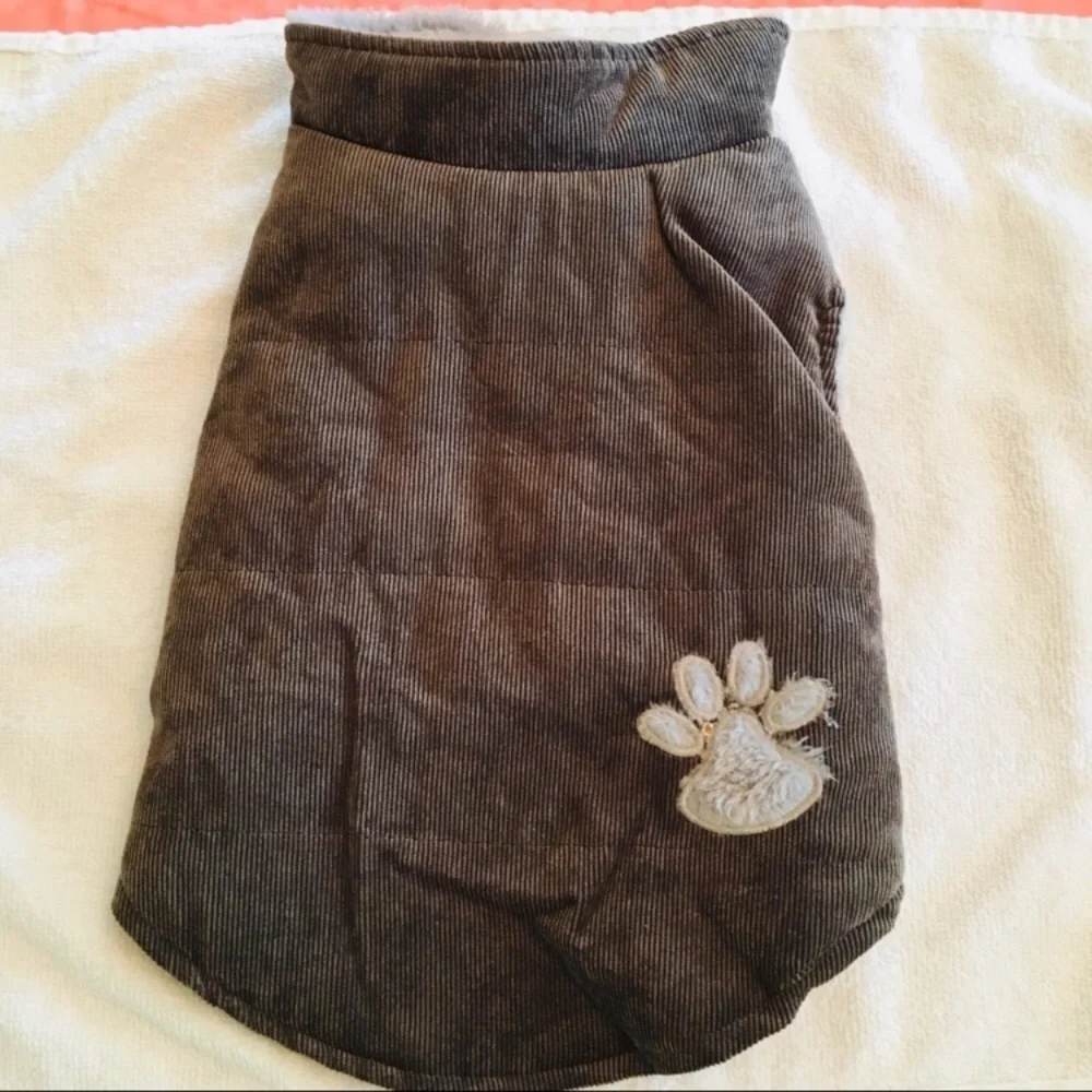 DOG JACKET CORDUROY SHERPA LIKE LINING!